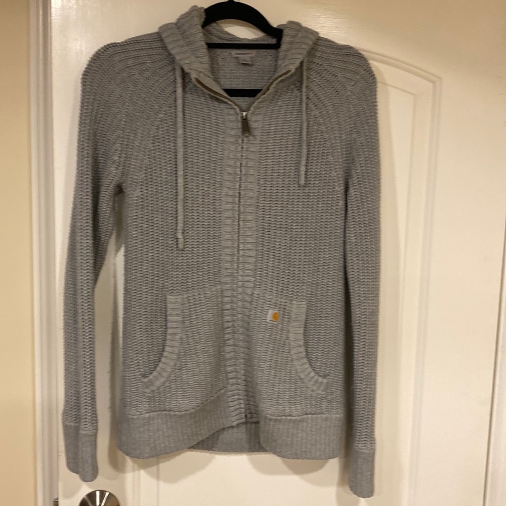 Carhartt knit cotton sweater/hoodie - grey/blue color